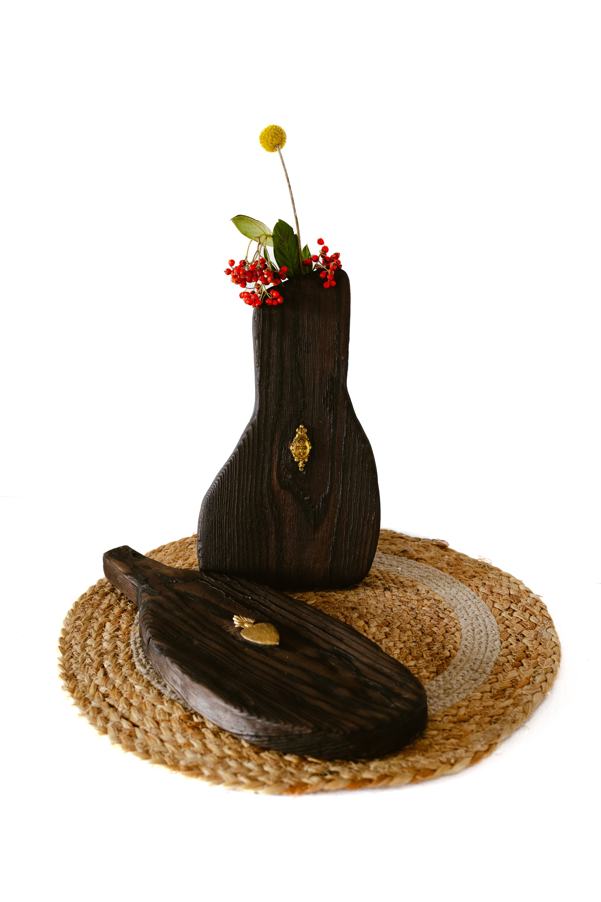 Soliflores muraux bois recyclé brûlé